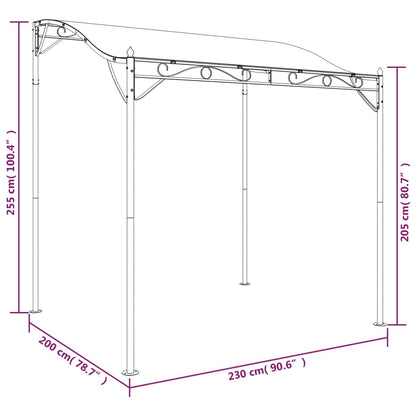 Toldo 2x2,3 m 180 g/m² tecido e aço cor creme