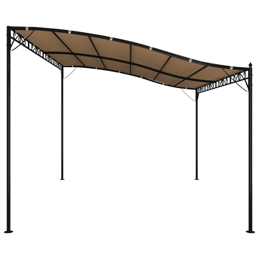 Toldo 4x3 m 180 g/m² tecido e aço cinzento-acastanhado