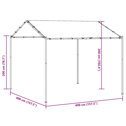 Tenda com toldo 4x3 m aço e tecido antracite