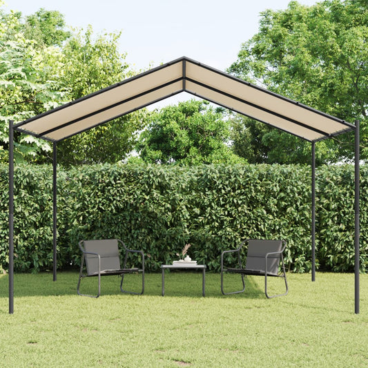 Tenda com toldo 4x3 m aço e tecido bege