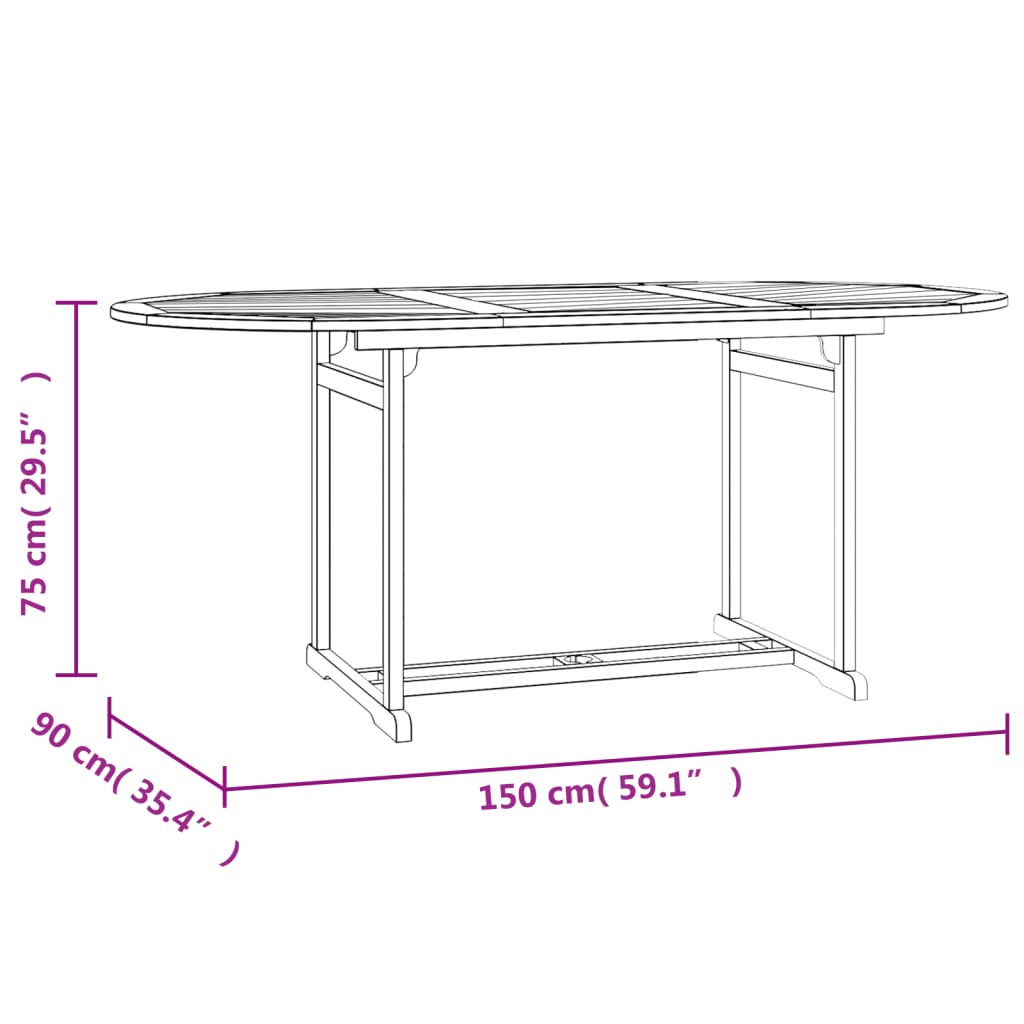 5 pcs conjunto de jantar p/ jardim madeira de teca maciça