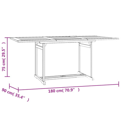 Conjunto de jantar para jardim 7 pcs madeira de teca maciça