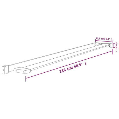 Prateleira duche p/ divisória chuveiro 118 cm alumínio preto