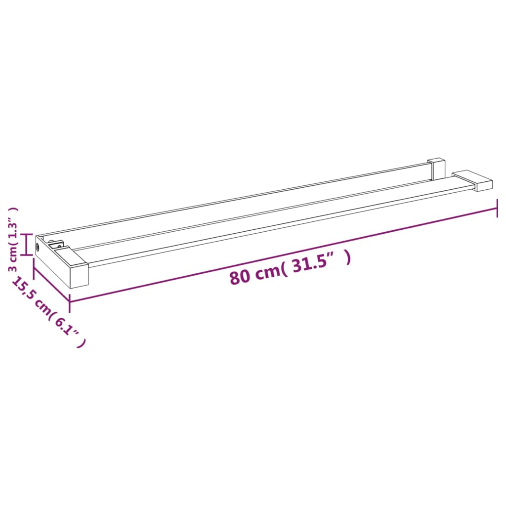 Prateleira de duche p/ divisória chuveiro 80 cm alumínio branco