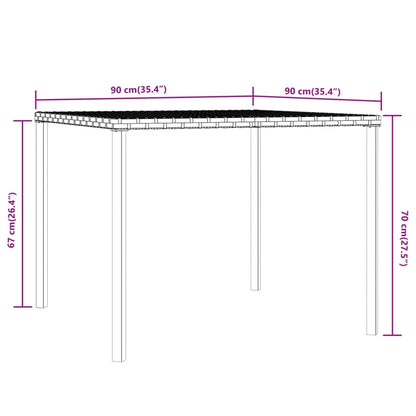 2 pcs conjunto de jantar p/ jardim c/ almofadões vime PE preto