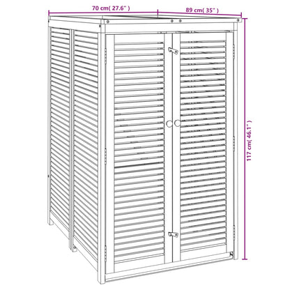 Abrigo individual p/ caixote do lixo 70x89x117 cm acácia maciça