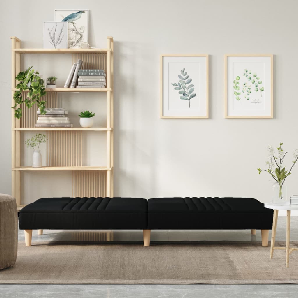 Sofá-Cama Juno em Tecido Preto - Design Nórdico