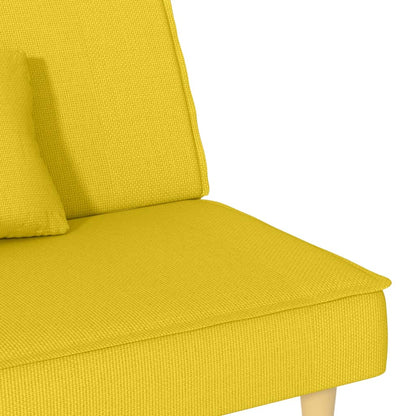 Sofá Cama - Cor Cinzento Amarelo - Em Tecido, Estrutura em Contraplacado e com os Assentos,  Encostos Espessamente Acolchoados em Espuma - 200x89x70 cm - Design Moderno