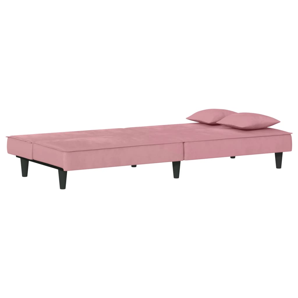 Sofá-cama veludo rosa