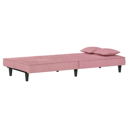 Sofá-cama veludo rosa