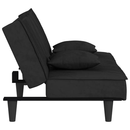 Sofá-Cama Ofir em Veludo - Preto - Design Moderno