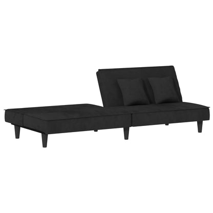 Sofá-Cama Ofir em Veludo - Preto - Design Moderno