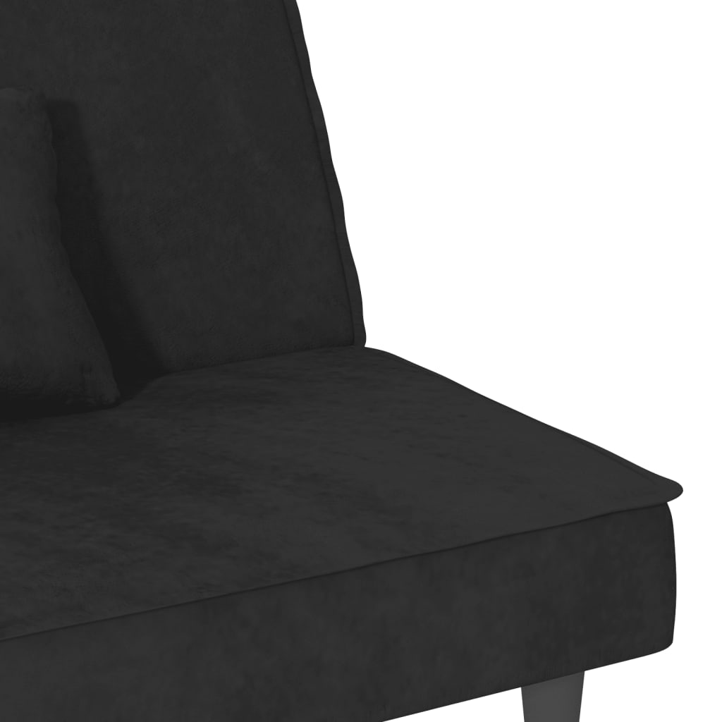 Sofá-Cama Ofir em Veludo - Preto - Design Moderno