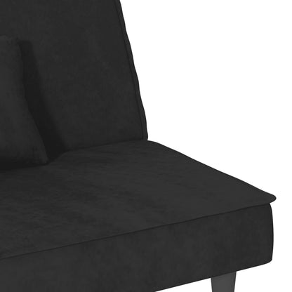 Sofá-Cama Ofir em Veludo - Preto - Design Moderno