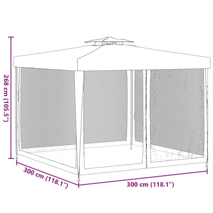 Tenda 3x3 de Eventos com Telhado Duplo - Cinzento