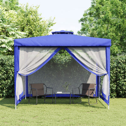 Tenda 3x3 de Eventos com Telhado Duplo - Azul