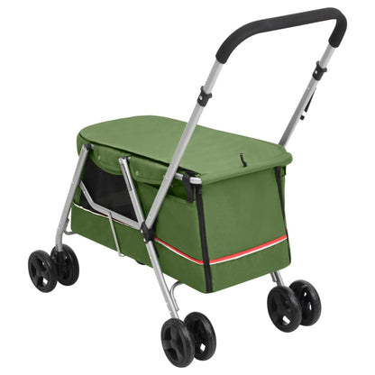 Carrinho dobrável para cães 100x49x96 cm tecido linho verde