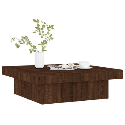 Mesa de centro 90x90x28 cm derivados madeira carvalho castanho