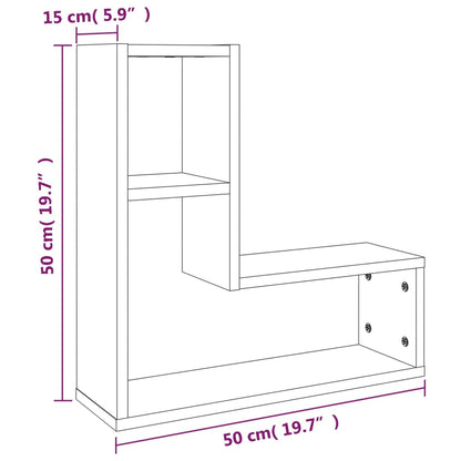 Prateleiras parede 2 pcs derivados madeira 50x15x50 cm cinza