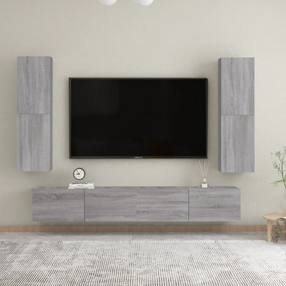 Móvel de TV de parede 30,5x30x110 cm cinzento sonoma