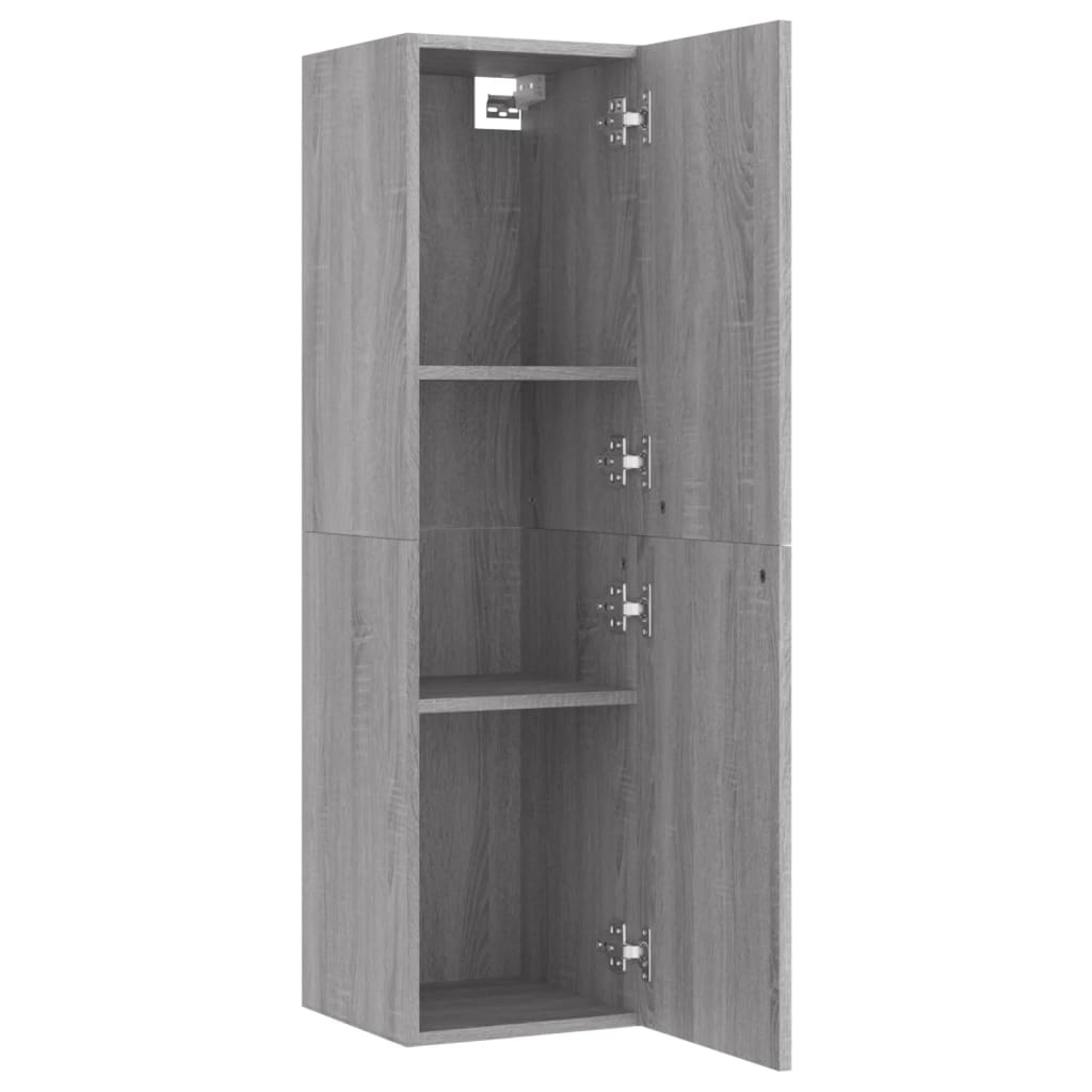 Móveis p/ TV de parede 2 pcs 30,5x30x110 cm cinzento sonoma