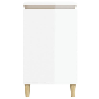 Mesa de cabeceira 40x35x70cm derivados madeira branco brilhante