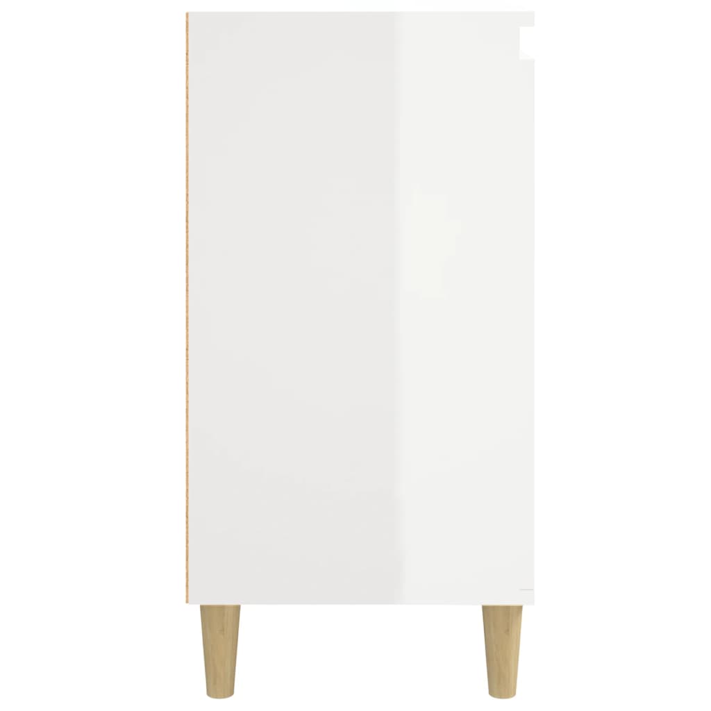 Mesa de cabeceira 40x35x70cm derivados madeira branco brilhante