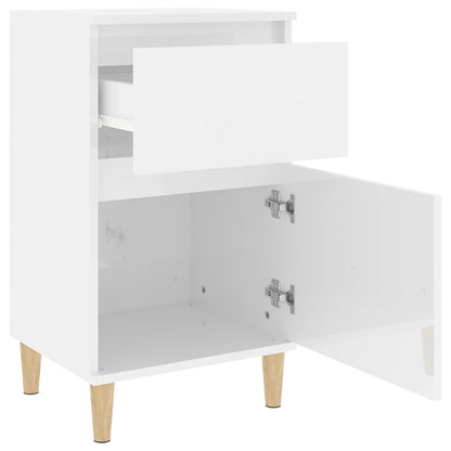 Mesa de cabeceira 40x35x70 cm branco brilhante