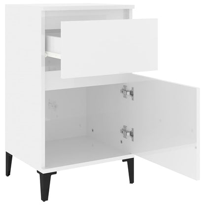 Mesa de cabeceira 40x35x70 cm branco brilhante