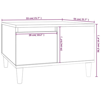 Mesa de centro 55x55x36,5 cm derivados de madeira branco