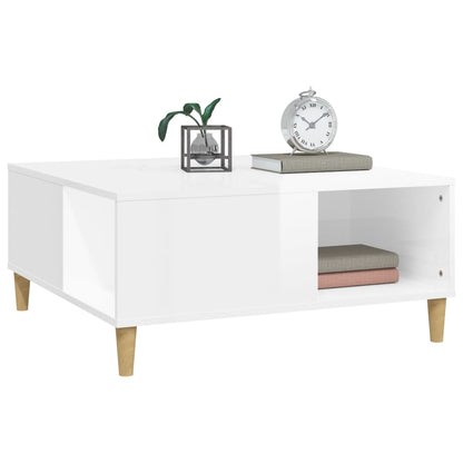 Mesa de centro 80x80x36,5 cm derivados madeira branco brilhante