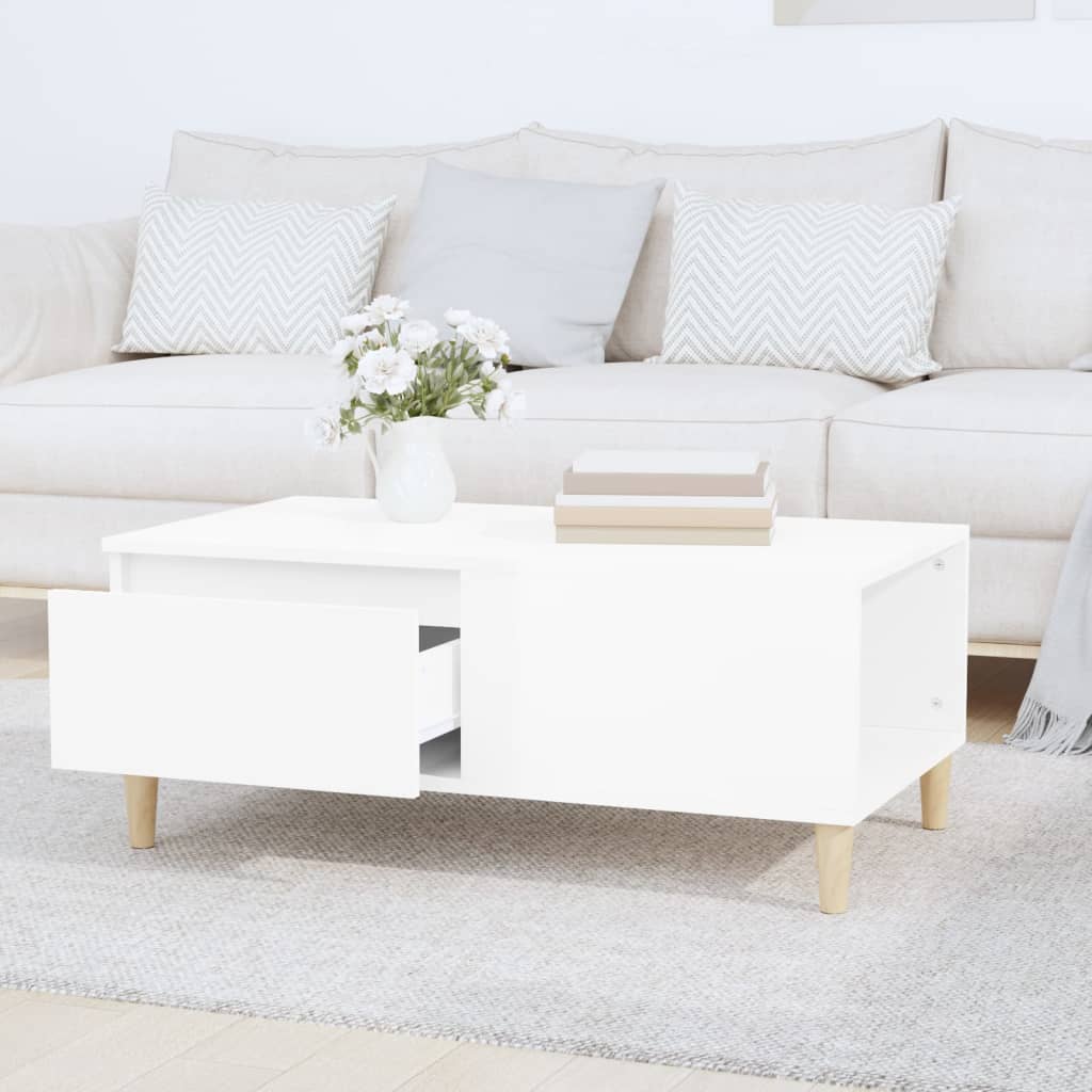 Mesa de centro 90x50x36,5 cm derivados madeira branco brilhante