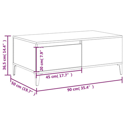 Mesa de centro 90x50x36,5 cm derivados de madeira branco