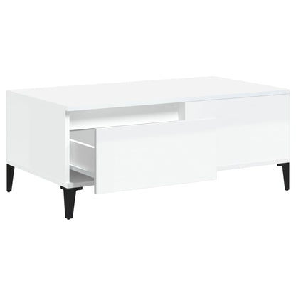 Mesa de centro 90x50x36,5 cm derivados madeira branco brilhante