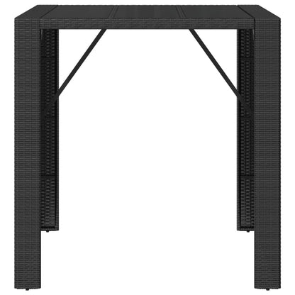 Mesa de bar com tampo de vidro 105x80x110 cm vime PE preto