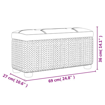 Bancos de arrumação 2pcs com almofadão cinzento 69 cm taboa