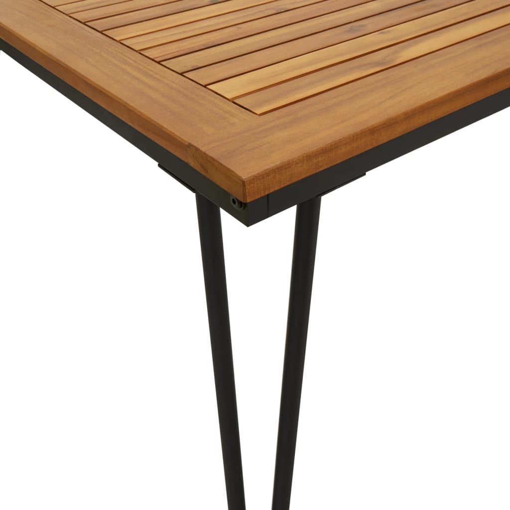 Mesa jardim c/ pernas estilo grampo 140x80x75 cm acácia maciça