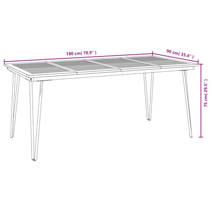 Mesa jardim c/ pernas estilo grampo 180x90x75 cm acácia maciça