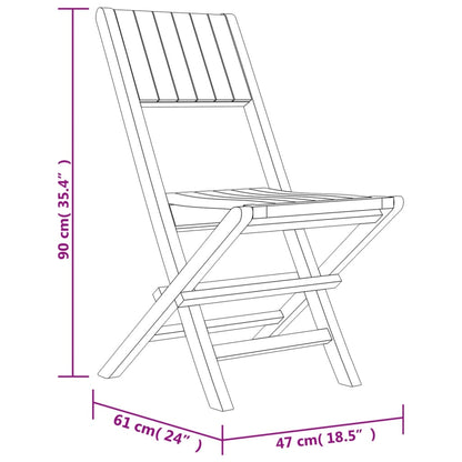 Cadeiras de jardim dobráveis 2 pcs 47x61x90 cm teca maciça