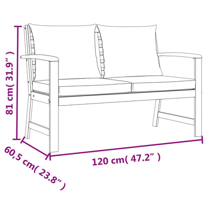 9 pcs conjunto de jantar p/ jardim c/ almofadões acácia maciça