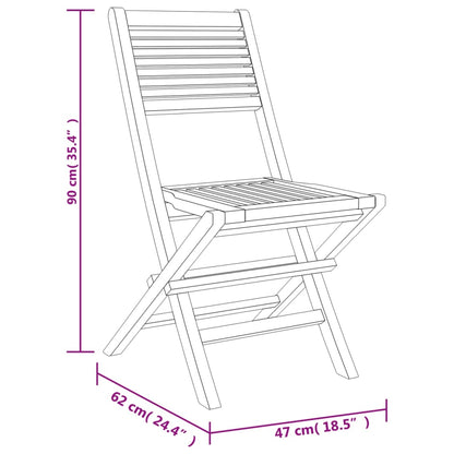 Cadeiras de jardim dobráveis 4 pcs 47x62x90 cm teca maciça