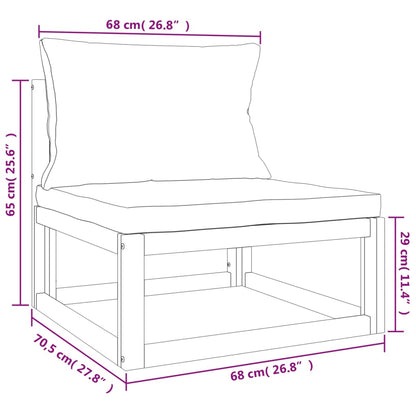 6pcs conjunto lounge de jardim madeira c/almofadões cinza-claro