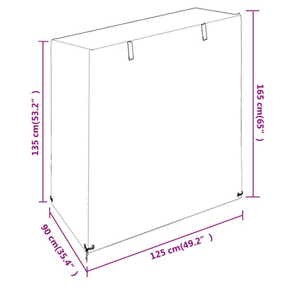 Capas p/ banco baloiço 2 pcs 8 ilhós 125x90x135/165 polietileno