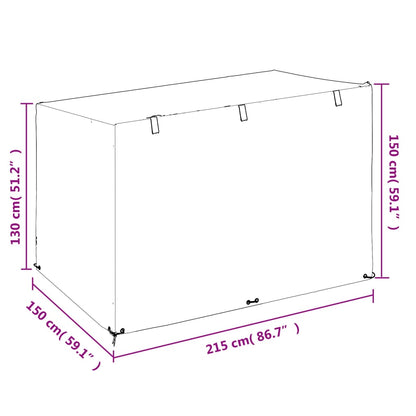 Capas banco baloiço 12 ilhós 2pcs 215x150x130/150cm polietileno