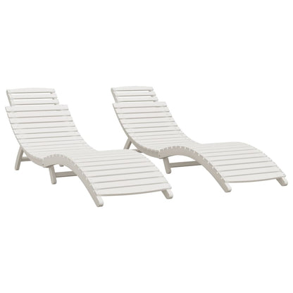 Espreguiçadeiras 2 pcs 184x55x64 cm acácia maciça branco