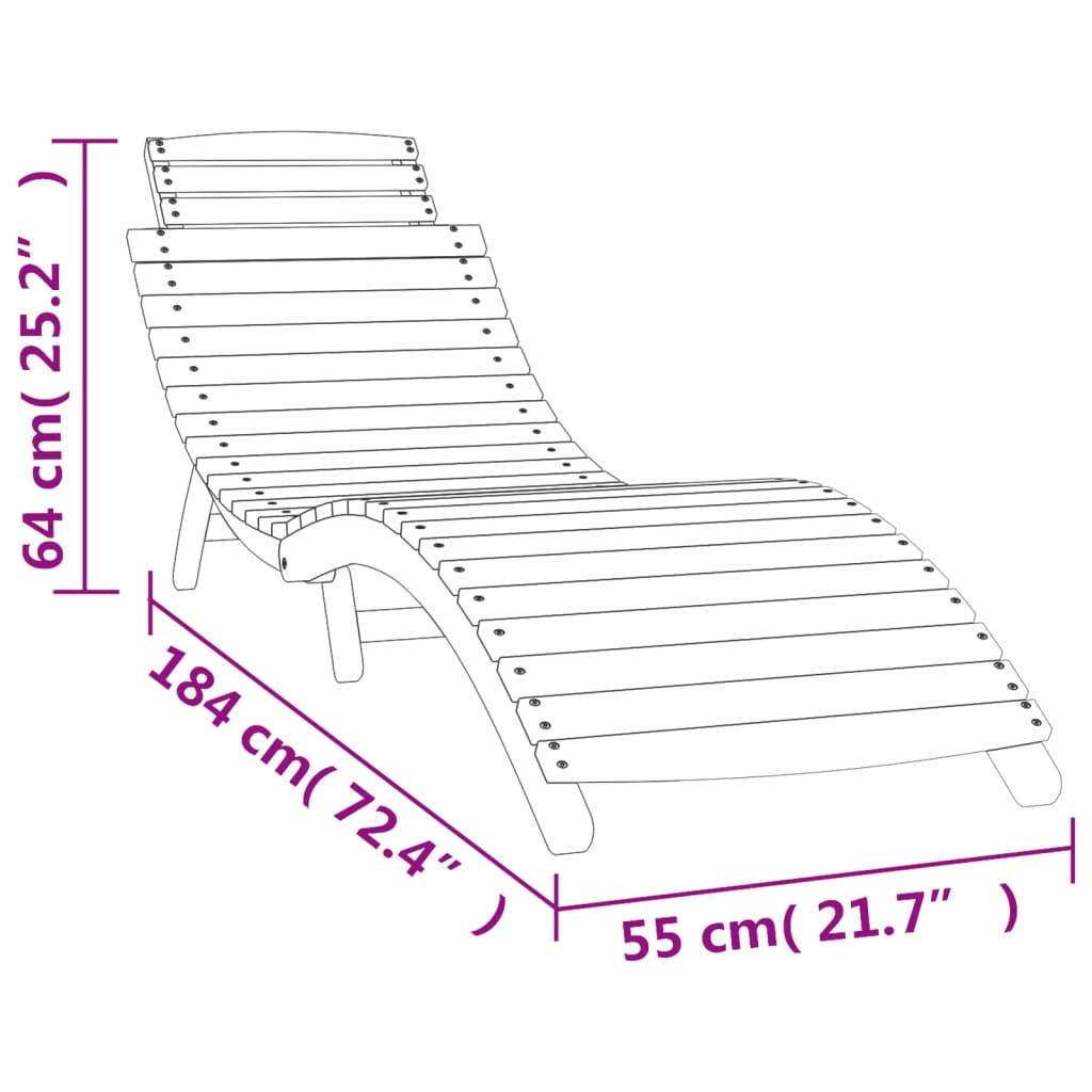 Espreguiçadeiras 2 pcs 184x55x64 cm acácia maciça branco