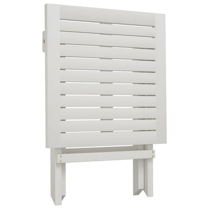 Espreguiçadeiras 2 pcs c/ mesa madeira de acácia maciça branco