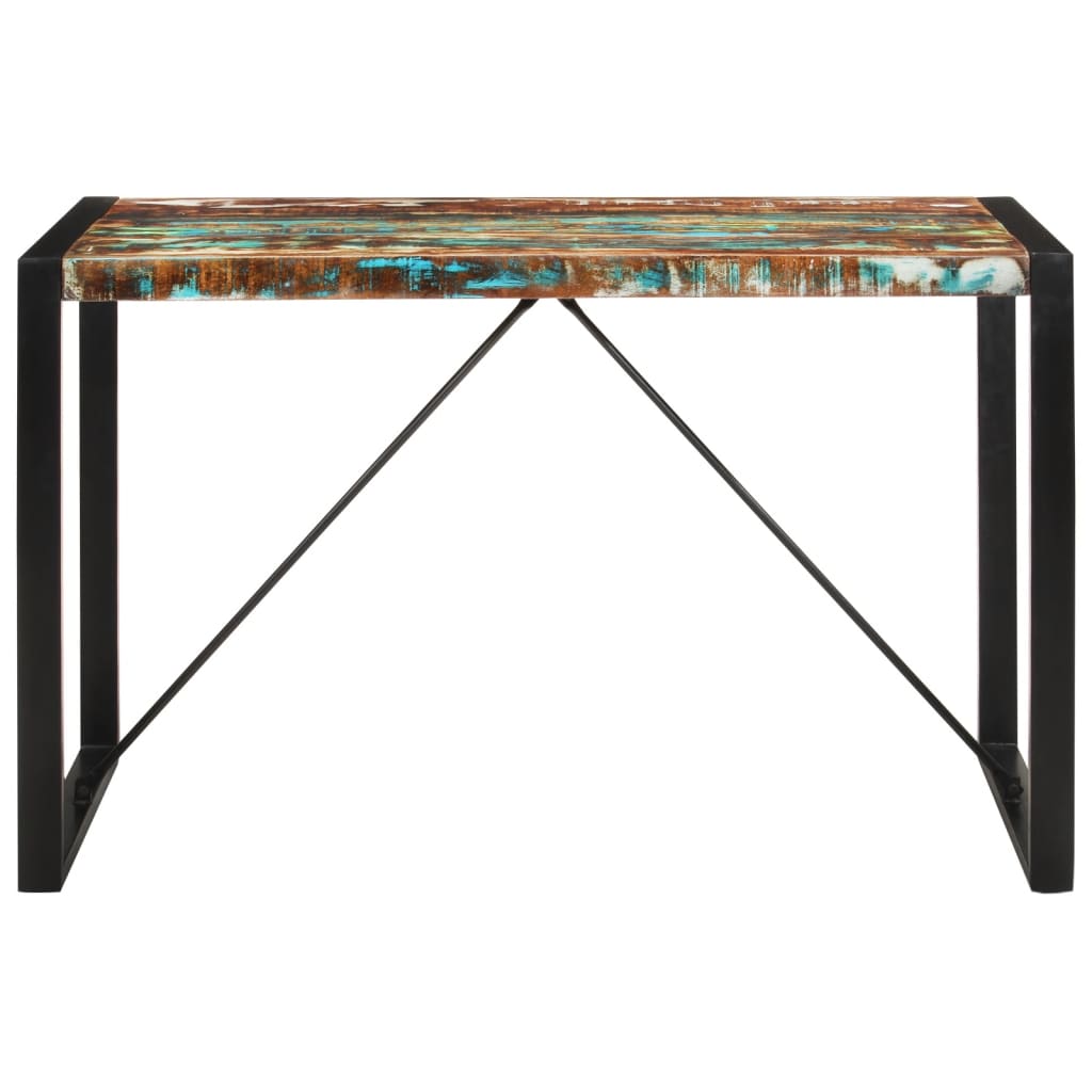 Mesa de jantar 120x55x76 cm madeira recuperada maciça