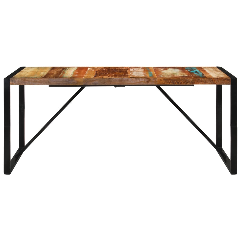 Mesa de jantar 175x90x76 cm madeira recuperada maciça