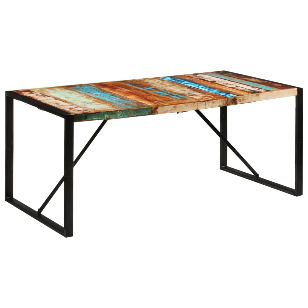 Mesa de jantar 175x90x76 cm madeira recuperada maciça